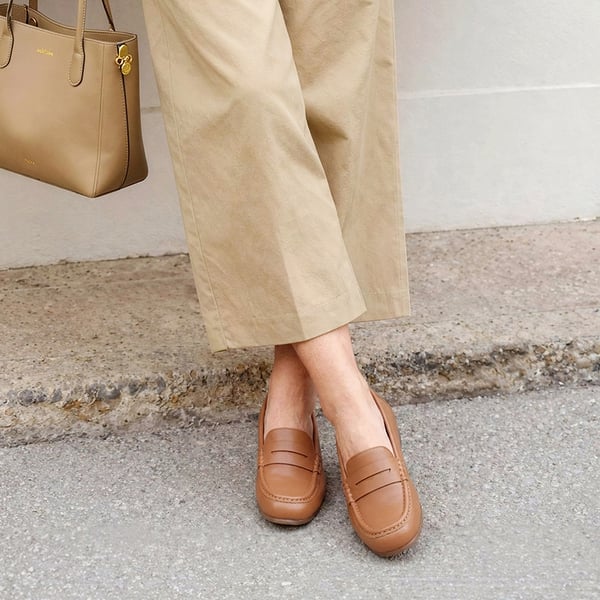 Ascenelle Women’s Comfortable Loafers with Arch Support - BROWN - 2