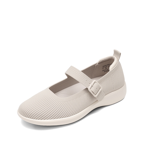 Ascenelle Women's Mary Jane Flats with Arch Support Knit Edition - NUDE -  0