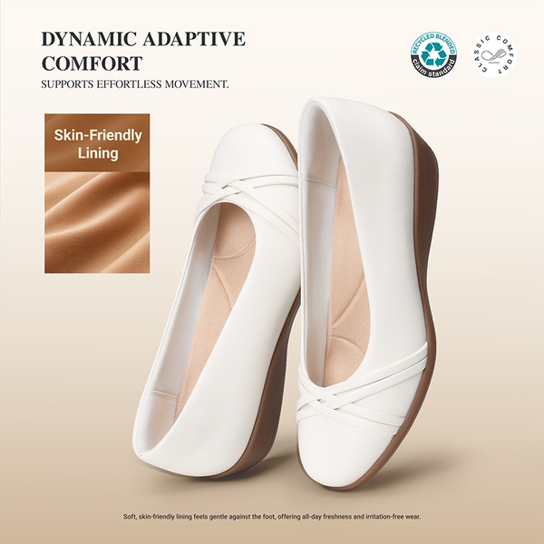 Ascenelle Women's Memory Foam Arch Support Flats - WHITE - 3