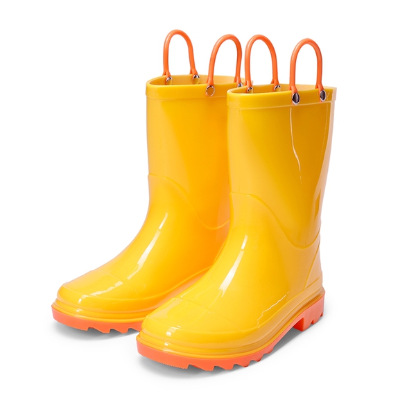 Kids' Easy-on Waterproof Rain Boots - YELLOW - 6