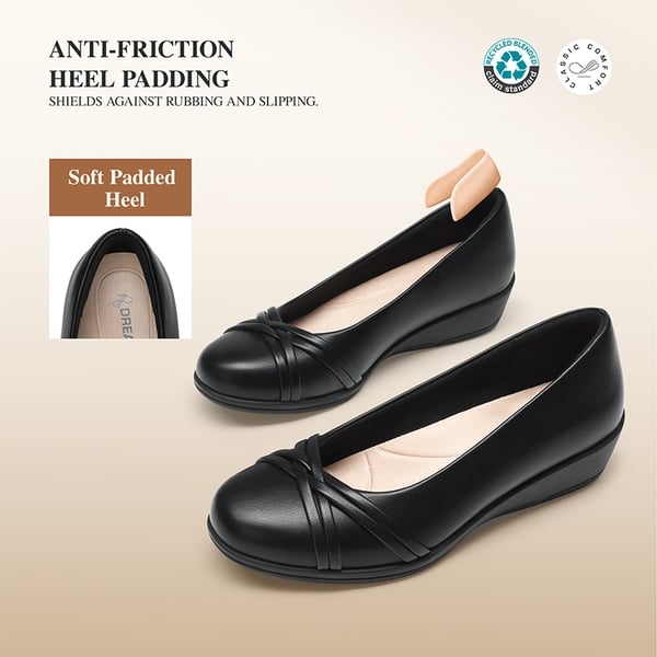 Ascenelle Women's Memory Foam Arch Support Flats - BLACK - 5