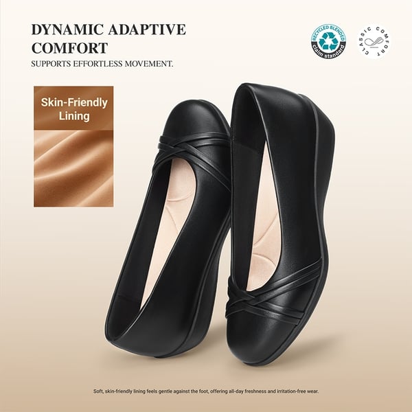 Ascenelle Women's Memory Foam Arch Support Flats - BLACK - 3