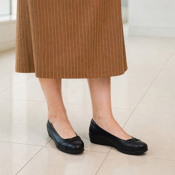 Ascenelle Women's Memory Foam Arch Support Flats - BLACK - 2
