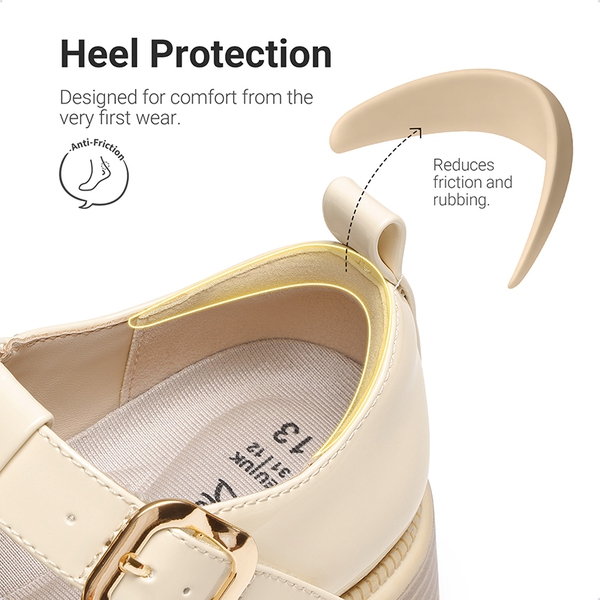 Girls' Mary Jane T-Strap Dress Shoes with Arch Support - BEIGE - 5