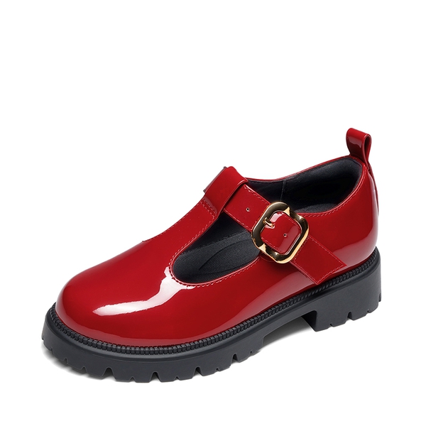 Girls' Mary Jane T-Strap Dress Shoes with Arch Support - RED -  0