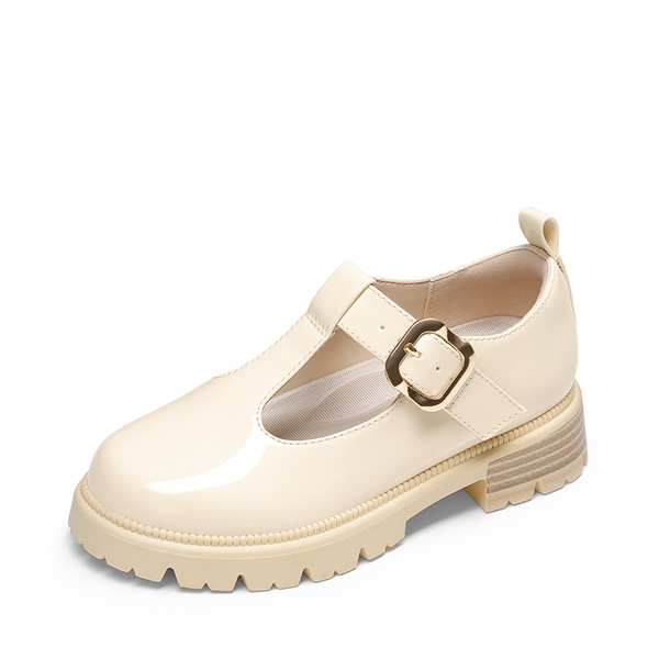 Girls' Mary Jane T-Strap Dress Shoes with Arch Support - BEIGE -  0