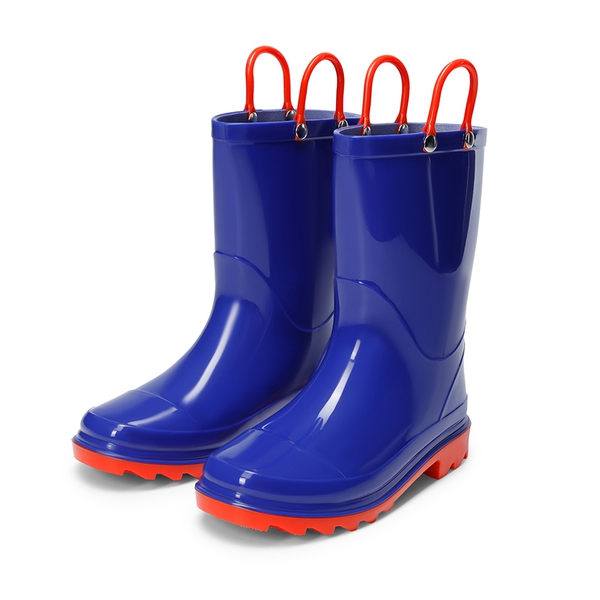Kids' Easy-on Waterproof Rain Boots - BLUE - 6