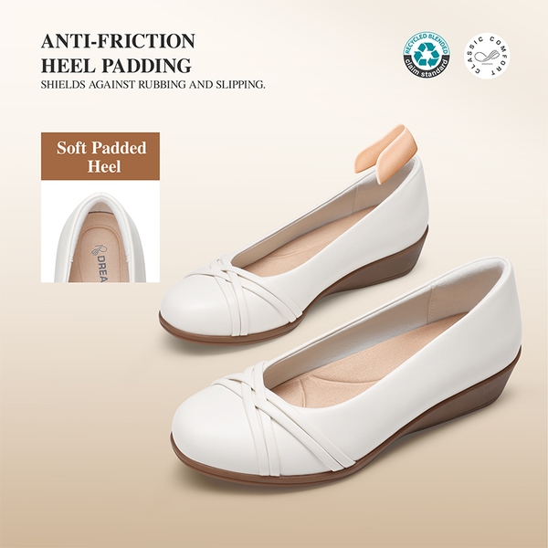 Ascenelle Women's Memory Foam Arch Support Flats - WHITE - 4