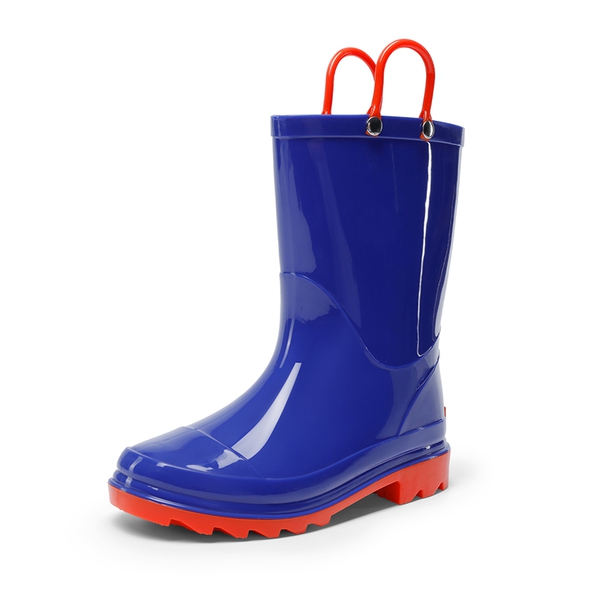 Kids' Easy-on Waterproof Rain Boots - BLUE -  0