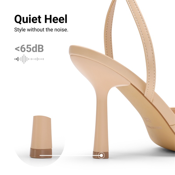 Women's Pointed Open-Toe Stiletto Sandals - NUDE - 5