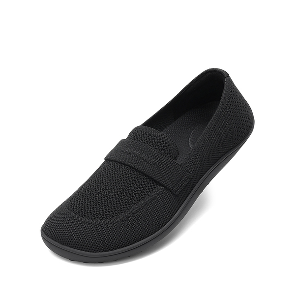 Ascenelle Women's Wide Toe Barefoot Loafers - BLACK -  0