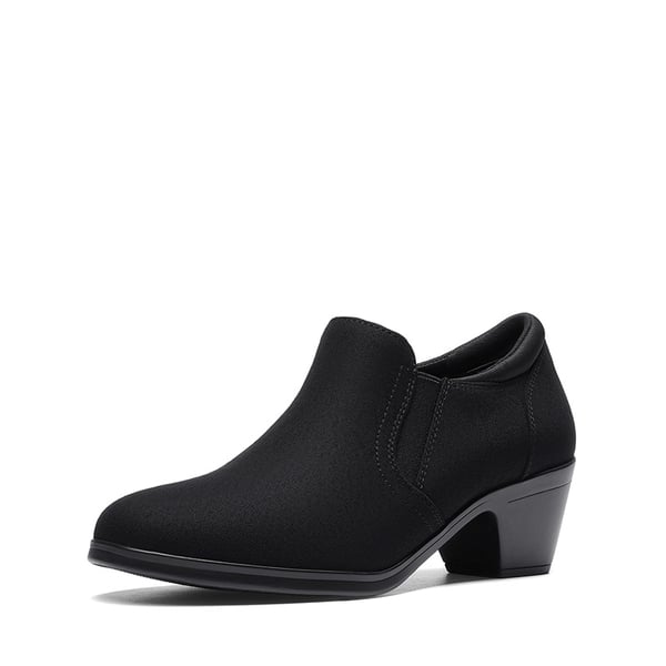 Ascenelle Women's Sustainable Block Heel Pumps - BLACK-SUEDE -  0