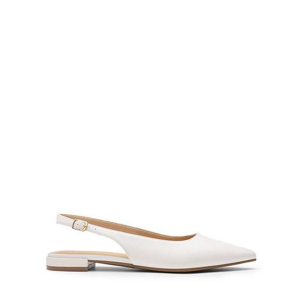 Women's Pointed-Toe Slingback Flats with DIY Ribbon - WHITE - 3
