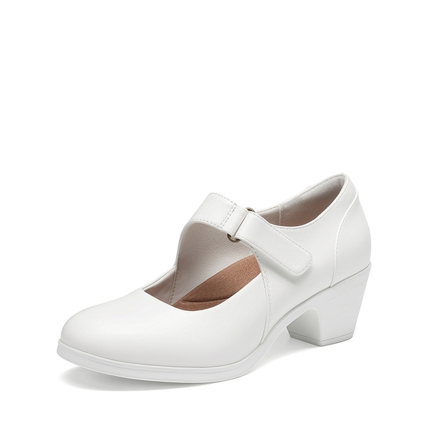 Ascenelle Women's Comfortable Mary Jane Heels - WHITE -  0