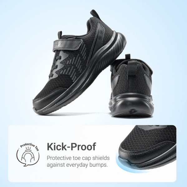 Kids' Lightweight Running Shoes - ALL BLACK - 5