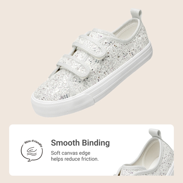 Girl's Glitter Sneakers - SILVER - 4