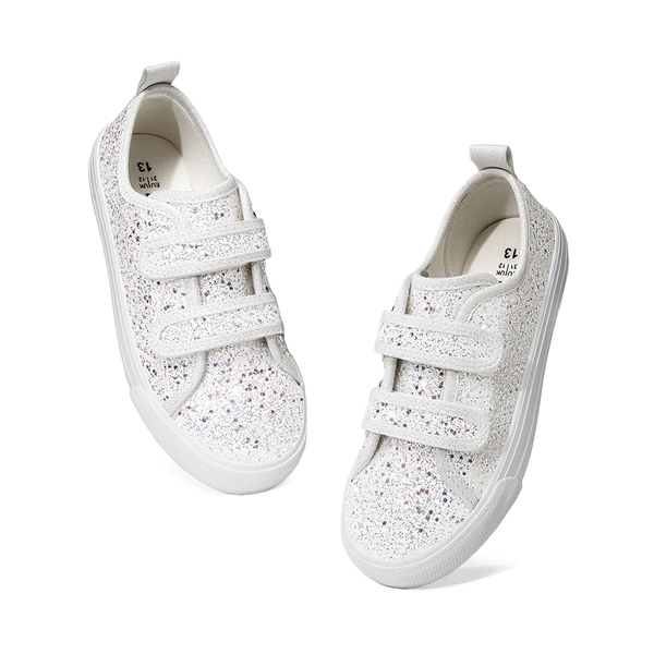 Girl's Glitter Sneakers - SILVER - 6