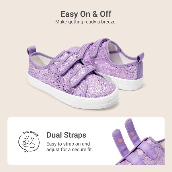 Girl's Glitter Sneakers - PURPLE - 2