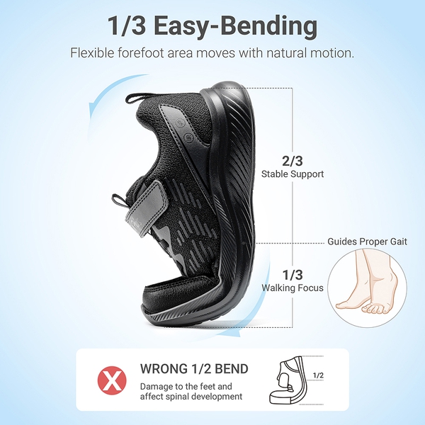 Kids' Lightweight Running Shoes - ALL BLACK - 3