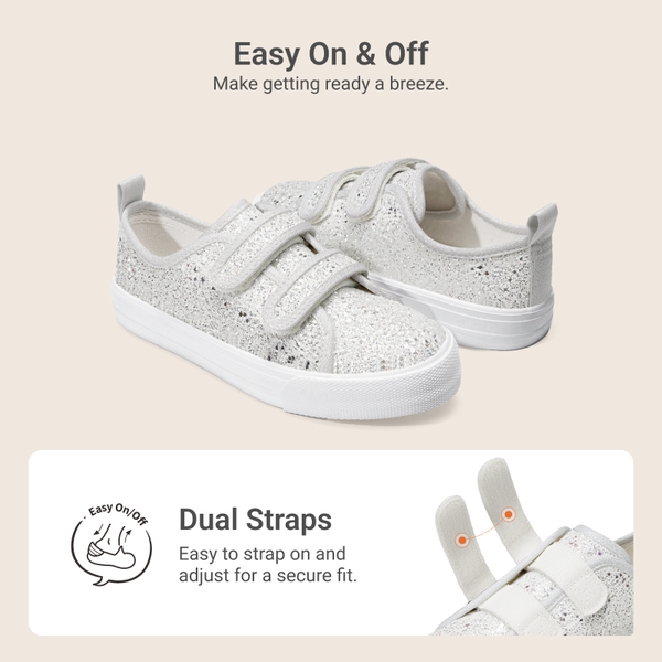 Girl's Glitter Sneakers - SILVER - 2