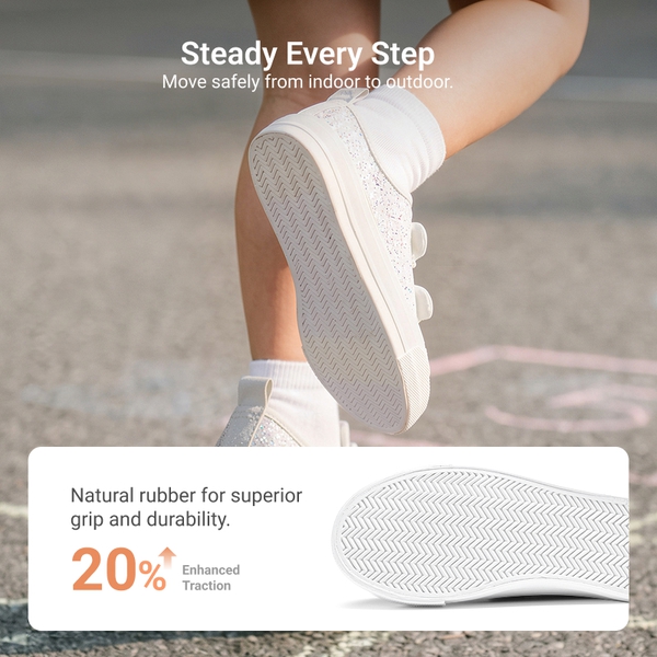 Girl's Glitter Sneakers - SILVER - 3