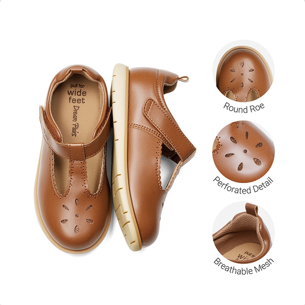 Girl's' Mary Jane School Shoes - BROWN - 6