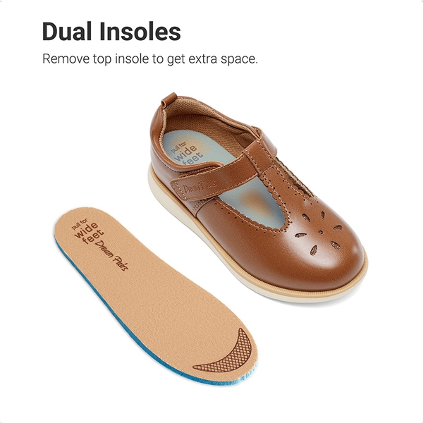Girl's' Mary Jane School Shoes - BROWN - 4