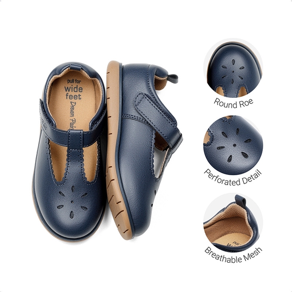 Girl's' Mary Jane School Shoes - NAVY - 6