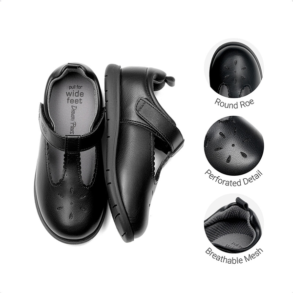 Girl's' Mary Jane School Shoes - BLACK - 6