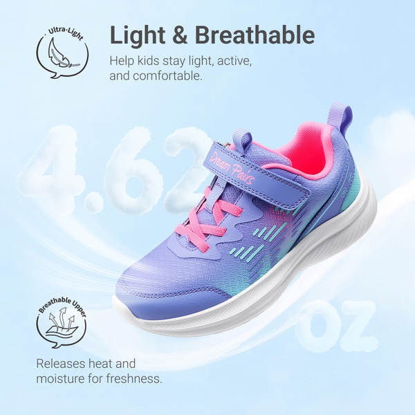 Kids' Lightweight Running Shoes - BLUE/LIGHT GREEN - 2