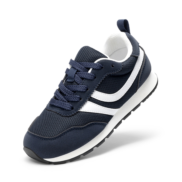 Kids' Retro Style Faux Suede Mesh Sneakers - NAVY -  0