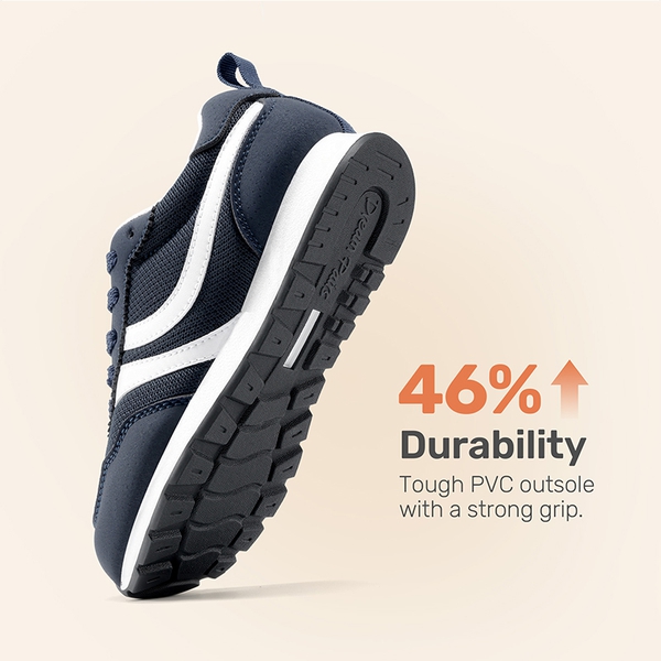Kids' Retro Style Faux Suede Mesh Sneakers - NAVY - 4