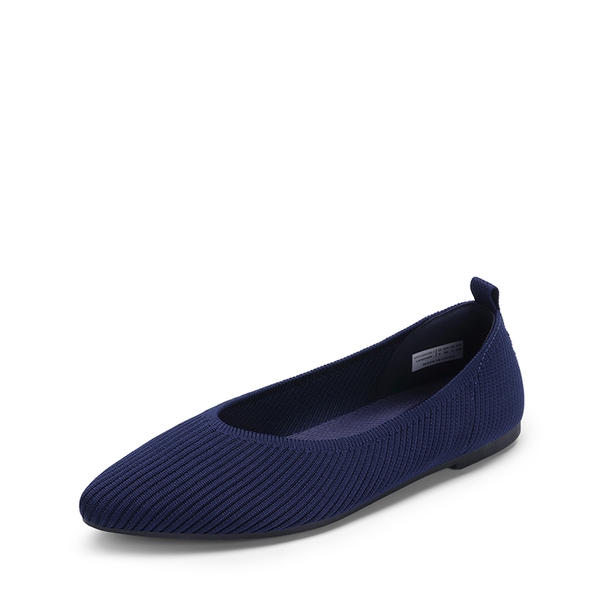 Ascenelle Women's Washable Arch Support Flats Knit Edition - NAVY -  0