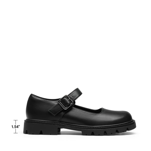 Women's Comfortable Wide Toe Box Platform Mary Janes - BLACK - 3