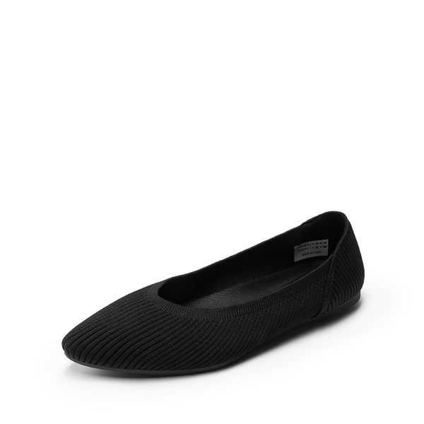 Ascenelle Women's Washable Arch Support Flats Knit Edition - BLACK -  0