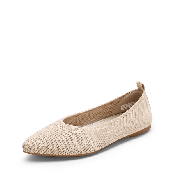 Ascenelle Women's Washable Arch Support Flats Knit Edition - NUDE -  0
