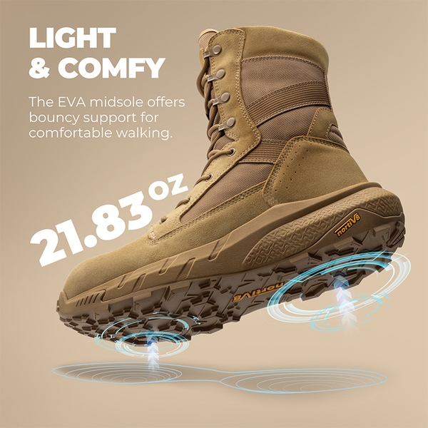 Men's Wide Fit Nano Composite Toe Safety Work Boots - COYOTE - 2