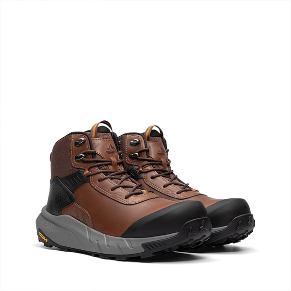 Men's Wide Fit Lightweight Waterproof Nano Toe Safety Work Boots - BROWN - 2