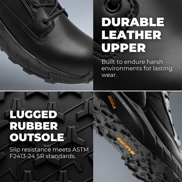 Men's Wide Fit Nano Composite Toe Safety Work Boots - BLACK - 4
