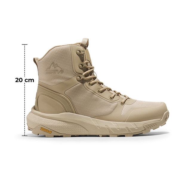 Men's Wide Fit Lightweight Textile Zip Military Boots - SAND - 5