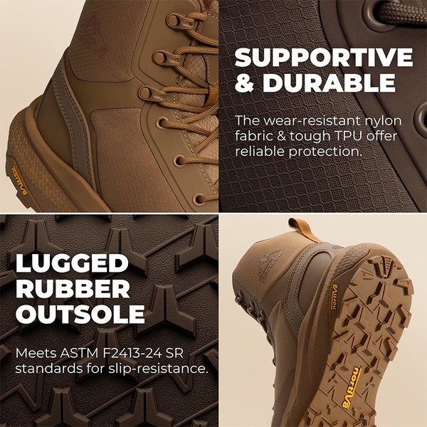 Men’s Wide Fit Nano Composite Toe Safety Boots - COYOTE - 4