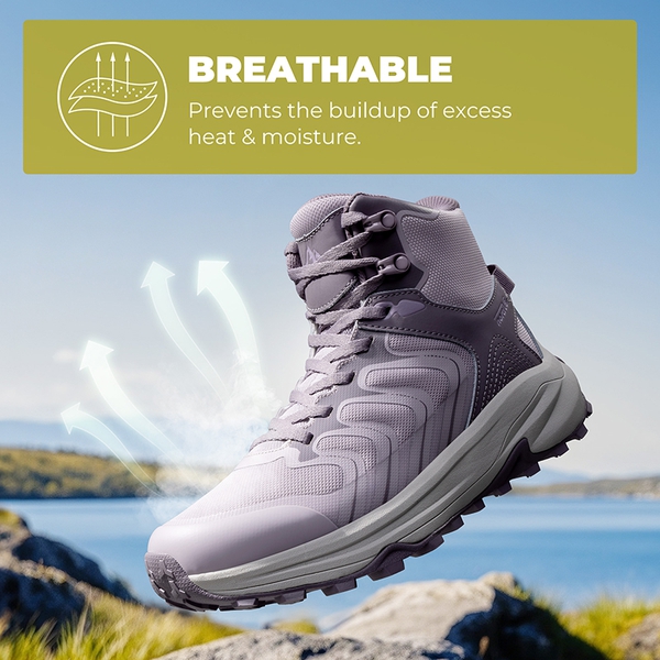 Women's Lightweight Waterproof Trail and City Hiking Boots - LIGHT PURPLE - 2