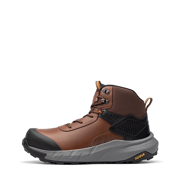 Men's Wide Fit Lightweight Waterproof Nano Toe Safety Work Boots - BROWN - 1