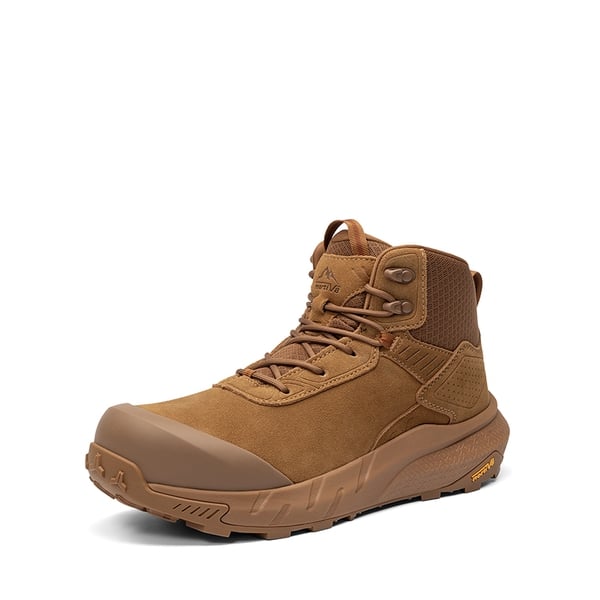 Men's Wide Fit Lightweight Waterproof Nano Toe Safety Work Boots - COYOTE -  0