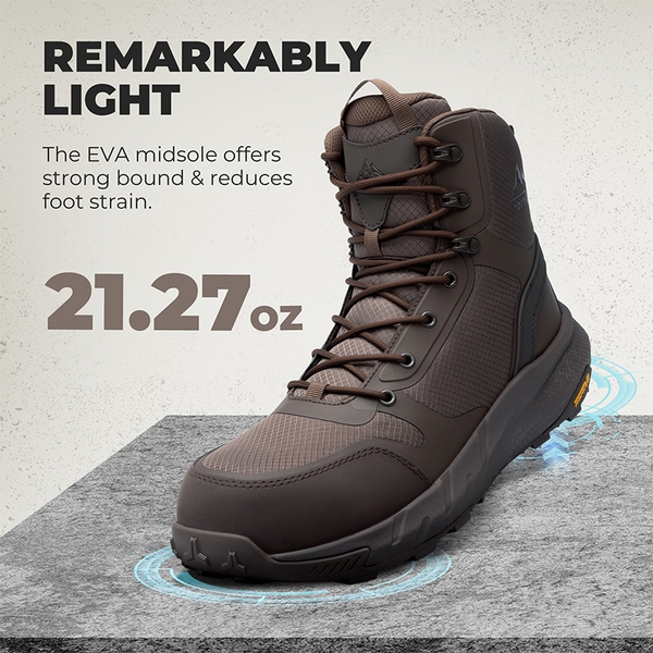 Men’s Wide Fit Nano Composite Toe Safety Boots - BROWN - 2
