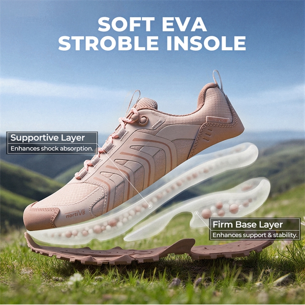 Women's DualStride Armadillo FieldLite Waterproof Hiking Shoes - LIGHT PINK - 4