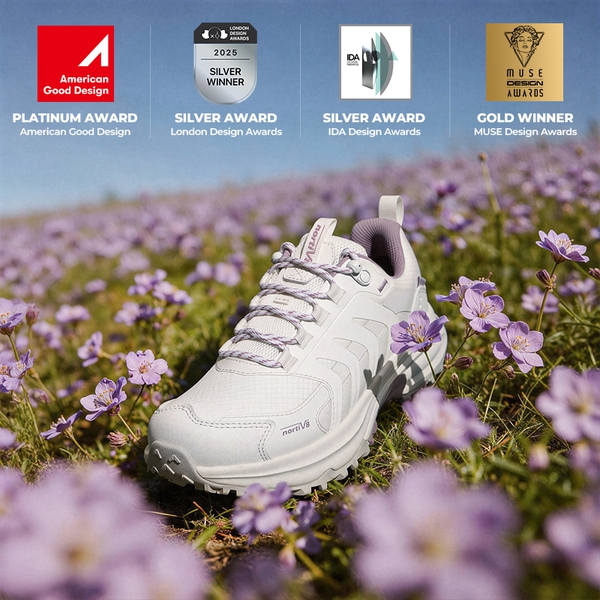 Women's DualStride Armadillo FieldLite Waterproof Hiking Shoes - WHITE/PURPLE - 3