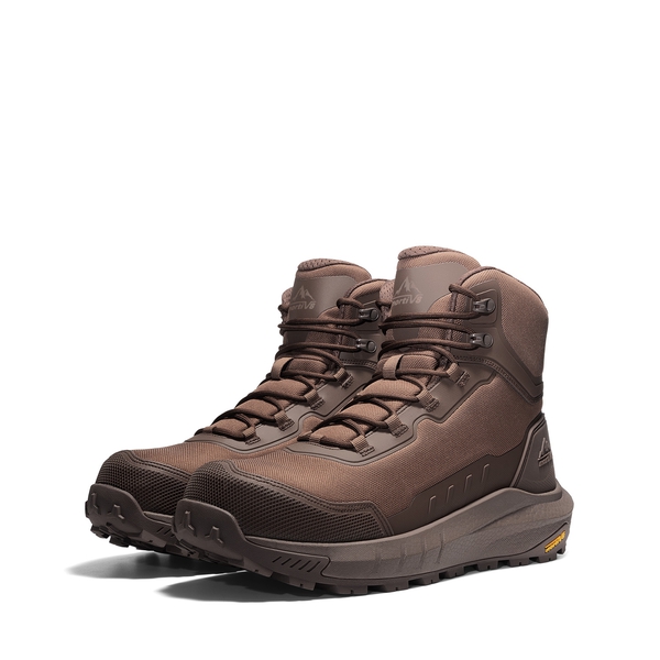 Men's Zip-Up Nano Composite Toe Safety Work Boots - DARK BROWN - 2