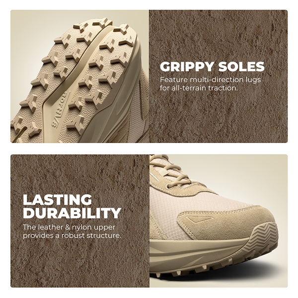 Men's Wide Toe Box Waterproof Hiking Boots - SAND - 7