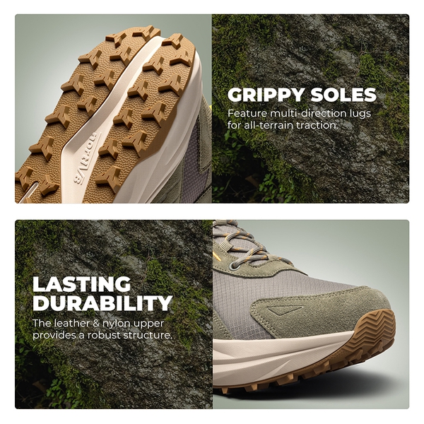 Men's Wide Toe Box Waterproof Hiking Boots - OLIVE - 7